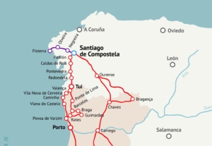 Jakobsweg Portugal Karte